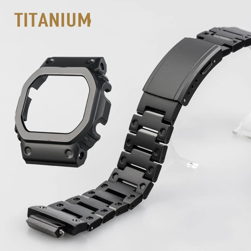 Новый черный ремешок для часов из титанового сплава и БЕЗЕЛЬ DW5600 серии GW5000 DW5035
