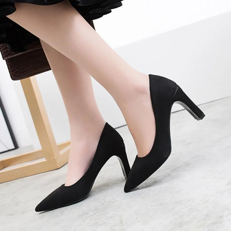 

Plus Size 35-43 Super High Heels Dress Shoes Pointed Toe Pumps Office Slip on Single Shoes Woman zapatos mujer Ladies Shoe N7078