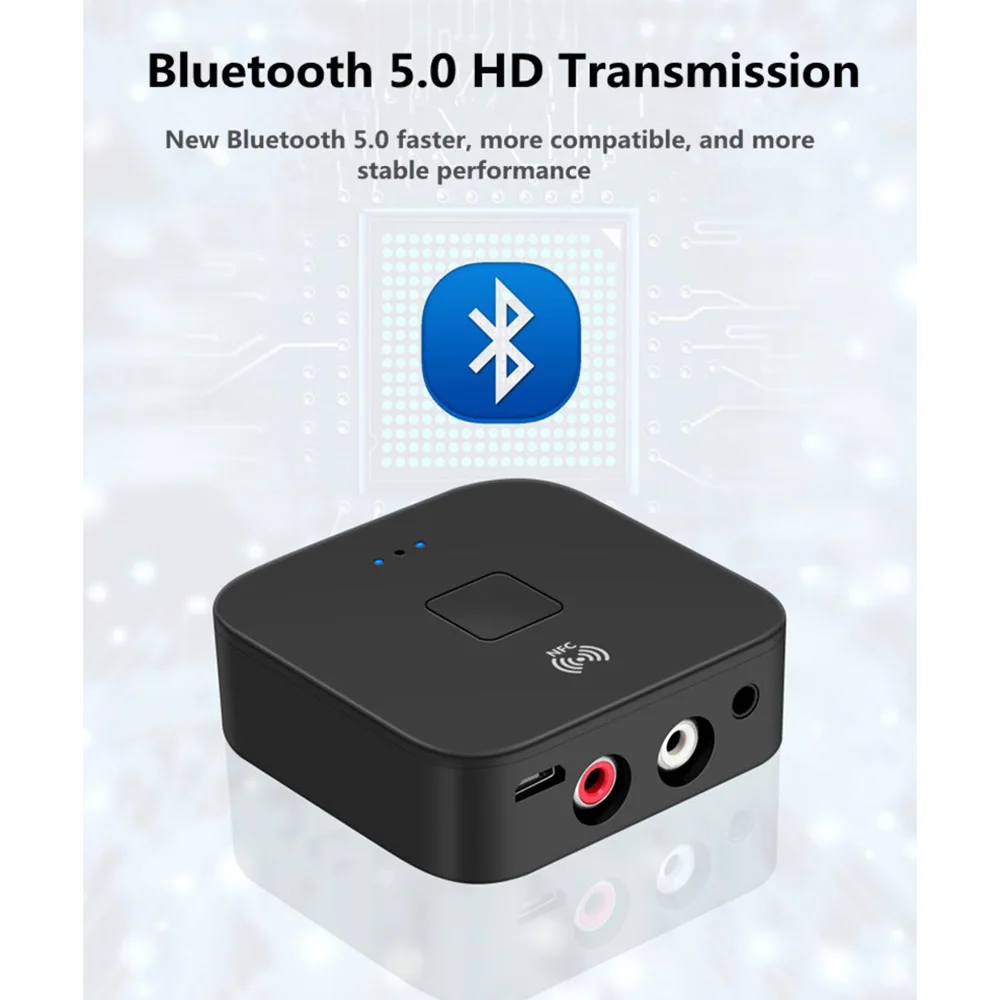 NFC Bluetooth 5,0 приемник 3,5 мм AUX RCA Jack Hifi беспроводной адаптер и микрофон Громкая связь вызов Bluetooth автомобильный аудио приемник