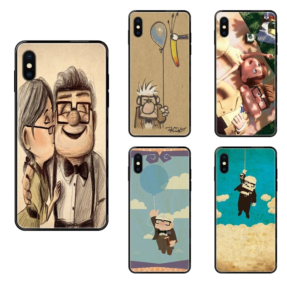 Для iPhone 11 12 Pro 5 5S SE 5C 6 6S 7 8 X XR XS Plus Max черный мягкий чехол из ТПУ аксессуары Flying Pixar Enjoy