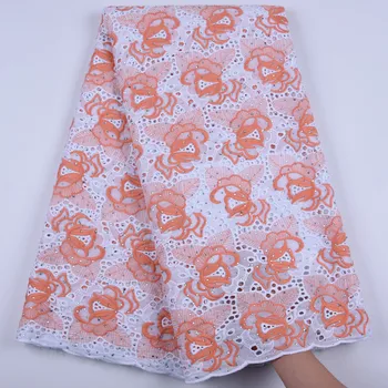 

Latest Peach African Net Milk Silk Lace Embroiderd High Quality French Lace Fabric Nigerian Lace Fabric For Wedding Dress Y1689