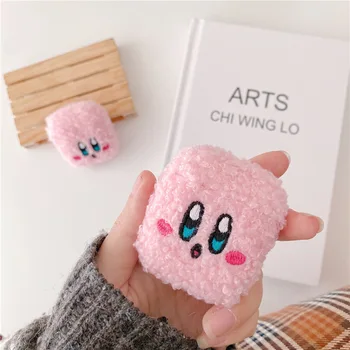 

For AirPod 1 2 Case Pink Kirby Cartoon Soft Plush Earphone Cases For Apple Airpods 2 Case Cute Cover Funda