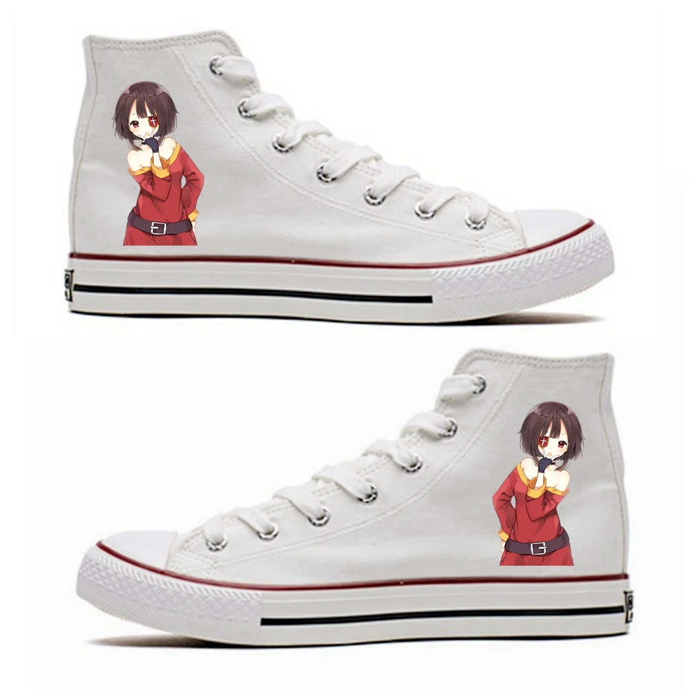Kono Subarashii Sekai ni shukufku wo Megumin/парусиновая обувь для костюмированной вечеринки с героями мультфильмов; модная обувь с высоким берцем для студентов