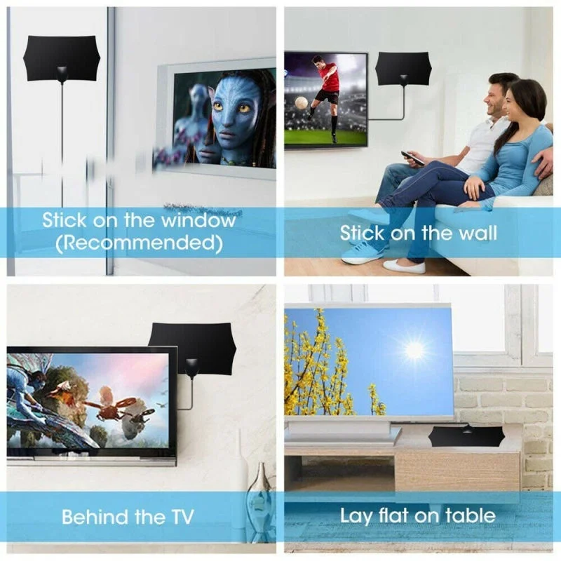 HDTV 안테나 디지털 안테나 TV 수신기 실내 500 마일 증폭기 부스터 DVB-T2 isdb-tb 위성 수신기