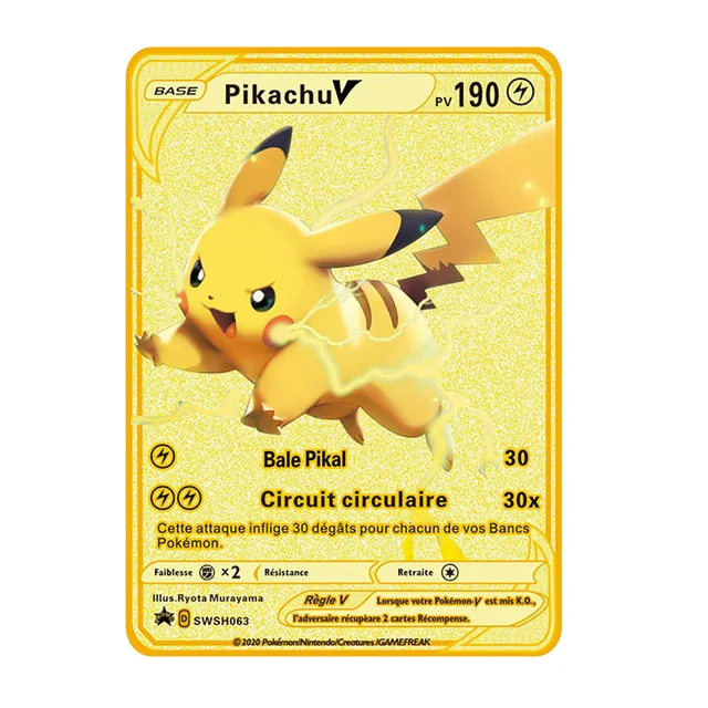 Pokemon Metal French Cards Charizard Mewtwo Display Playing Francaise Pokemon Gold V Vmax Card Game Collection Kids Toys Gift Game Collection Cards Aliexpress
