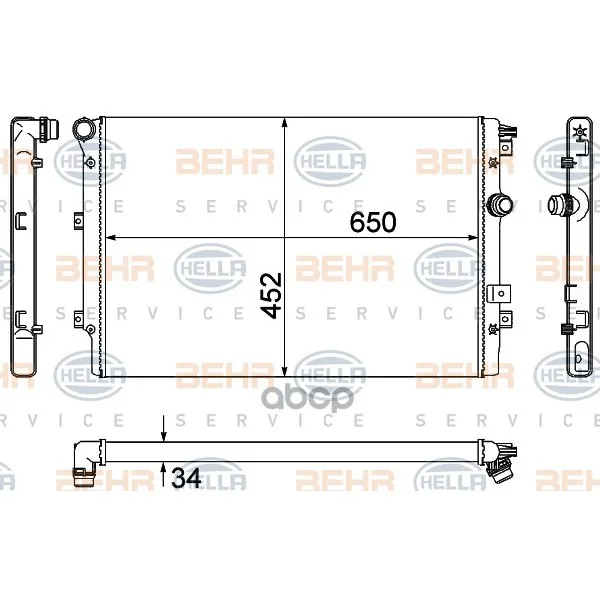 Радиатор Охлаждения Двигателя HELLA арт. 8MK376901-021