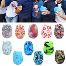 1 шт. нетоксичный Силиконовый красный винный складной Небьющийся силиконовый принт для губ синяя чашка красная чашка для воды чайная посуда