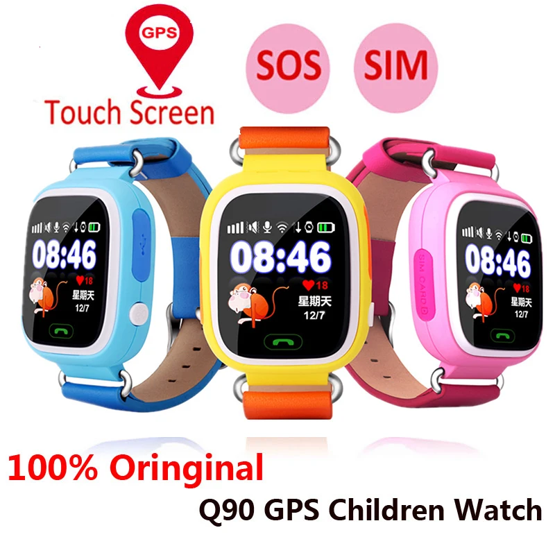 Gps Smart Watch Baby Watch Q90 With Wifi Touch Screen SOS Call Location Devicetracker For Kid Safe Anti-Lost Monitor pk Q50 Q100