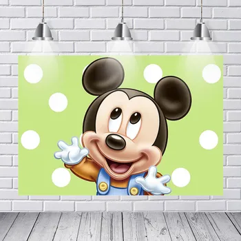

Photography Backdrops Baby Shower Birthday Party Mickey Boyss Birthday Party Backgrounds for Photo Studio 7x5FT Vinyl