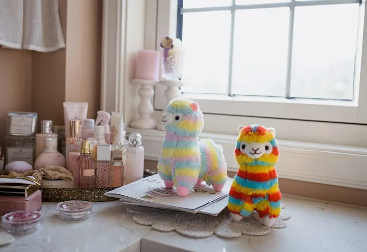 Hot Selling Rainbow Grass Mud Horse Mythical Creatures Alpaca Plush Toy Doll-Processing Customizable Logo