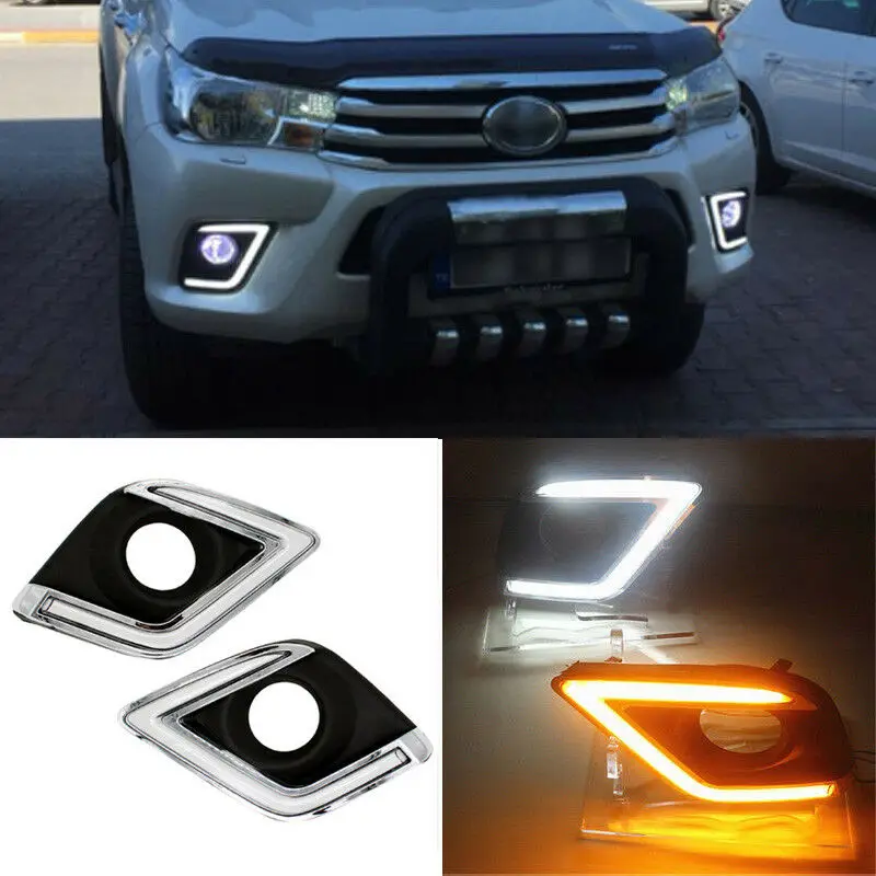 Светодиодный дневный светильник OKEEN для автомобиля 2 шт. Toyota Hilux Revo Vigo 2015 2016 2017 DRL