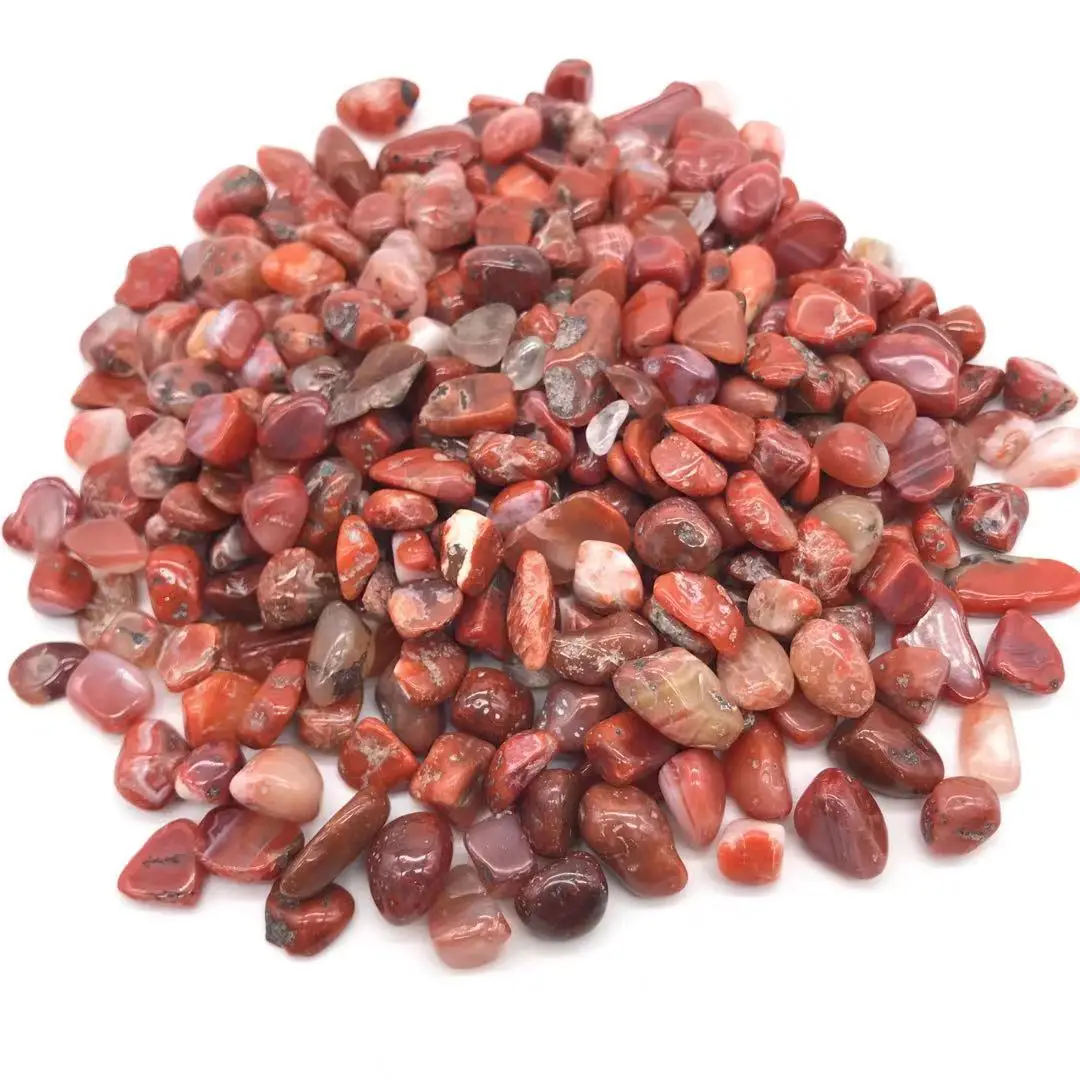 100 г Degaussing каменные минералы аквариум с натуральными кристаллами гравия камни декоративный камень красный агат