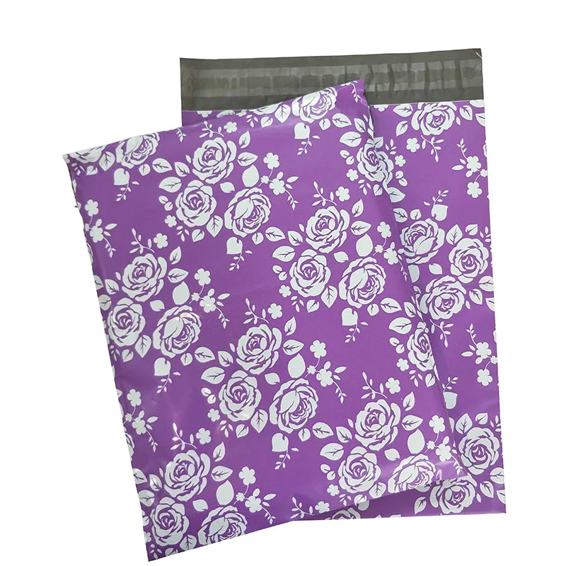 50 шт 10x13 дюймов полиэтиленовый почтовый пакет 25,4x33 см красочные сумки смешанный узор полиэтиленовый почтовый самоуплотняющийся конверты - Цвет: Purple Rose