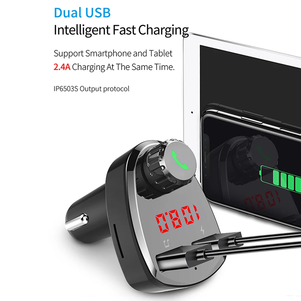 G13 Автомобильный Bluetooth Mp3 плеер Bluetooth fm-передатчик с микрофоном и двумя usb-портами бесплатно 2USB зарядка mp3-плеер