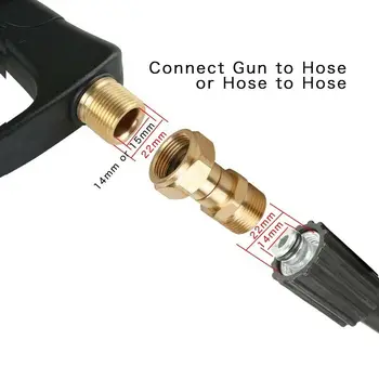 

M22 14mm Thread Pressure Washer Swivel Joint Kink Free Connector Hose Fitting Irrigation Graden Supplies