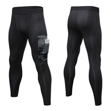 Новинка, мужские камуфляжные спортивные колготки с карманами для бега, мужские обтягивающие спортивные штаны для фитнеса, тренировок, пробежек, пробежек