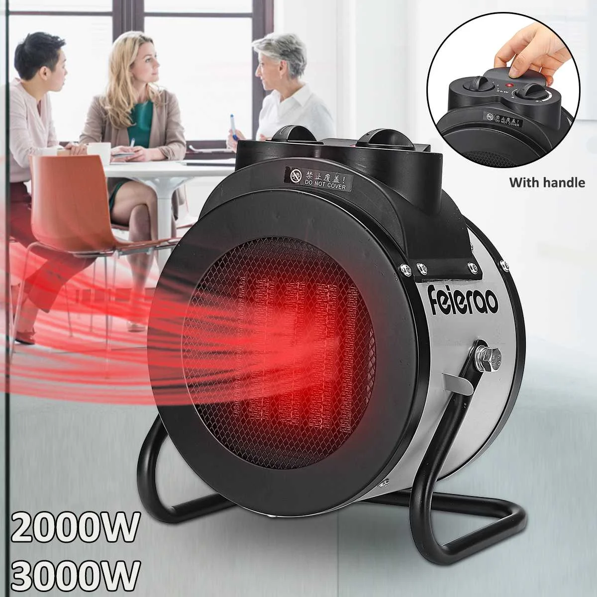 

Household High-powers Heaters Portable Heaters Three- Speed Regulation Adjustable Direction Heating Fast Bath Dual-use Heat