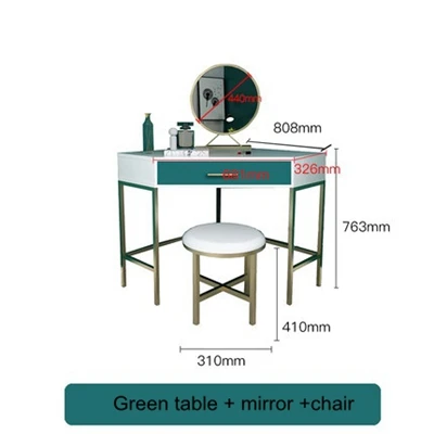 Table Mirror Chair Скандинавский набор для туалета с выдвижным ящиком для спальни Многофункциональный туалетный столик доска Manmade белая круглая зеркальная семейная мебель - Цвет: Table Mirror Chair
