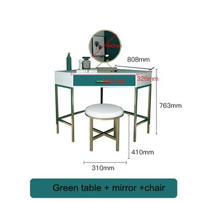 Скандинавский набор для туалета с выдвижным ящиком для спальни Многофункциональный туалетный столик доска Manmade белая круглая зеркальная семейная мебель - Цвет: Table Mirror Chair