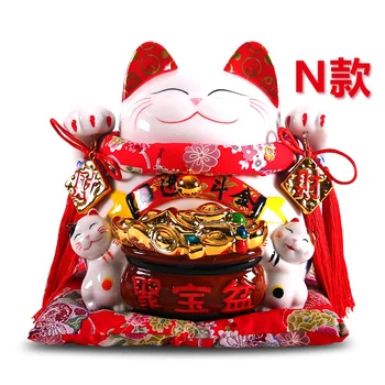 

Hot Selling Lucky Cat Piggy Bank Home Shaking Hands Home Living Room Rich Cat Maneki Neko Welcoming Fortune Cat Lucky Money Box