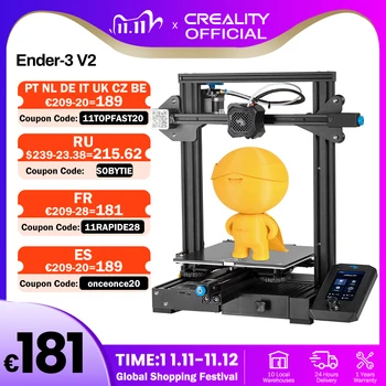  CREALITY 3D Ender 3 V2 материнская плата с бесшумным TMC2208 шаговые двигатели 4,3 дюймов сенсорный экран с ЖК дисплеем карборунд Стекло кровать 3D пр…