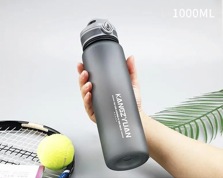 Бутылка для воды 1000 мл, спортивный шейкер для протеина, портативная герметичная тритановая пластиковая большая емкость, бутылка для напитков, BPA бесплатно