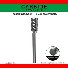 AX type Head Tungsten Carbide Rotary file double slot Tungsten Steel Wood Carving Grinding Tools Point Burr Die Grinder Abrasive