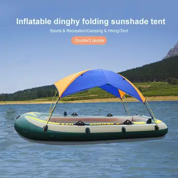 

Durable Orange Blue Nylon Tent Hanging Bed Inflatable Boat Tent Sunshade Tent Shade Cloth Outdoors Folding Awning Kayak Travel