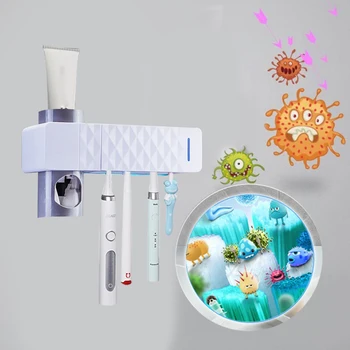

UV Toothbrush Sterilizer Toothbrush Holder Automatic Toothpaste Squeezer Dispenser Home Bathroom Set with Sterilization Function