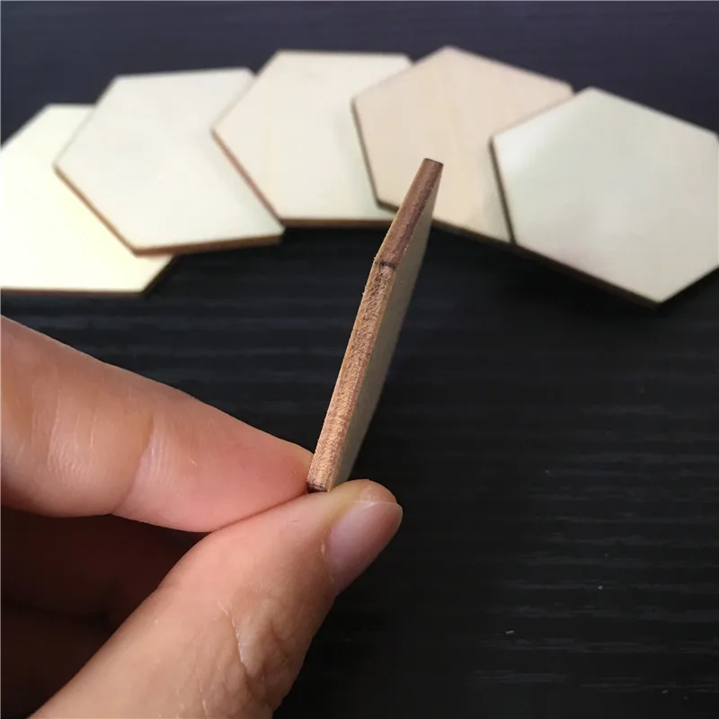30Pcs Side length 25mm Hexagon Wood Chess Game Pieces For Neuroshima Hex Board Games DTY Accessory