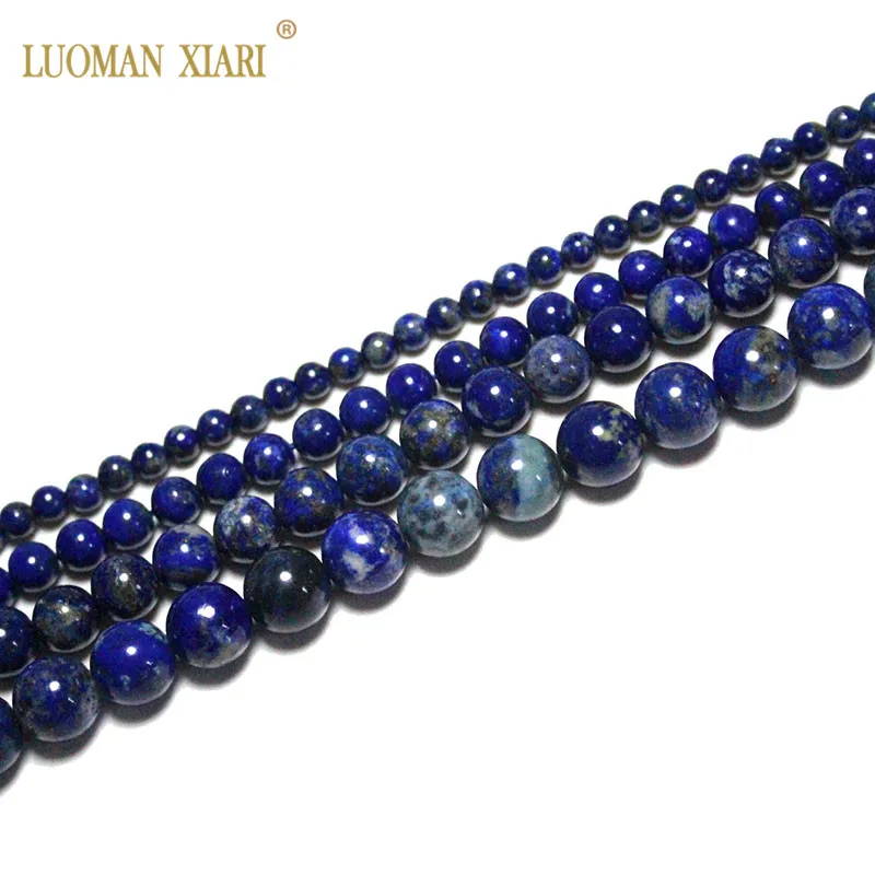 Lapis lazuli Топ натуральный морганит Турмалин Апатит Аметист яшма Малахитовый круглые бусины из камня для самостоятельного изготовления ювелирных изделий браслет ожерелье - Цвет: Lapis lazuli