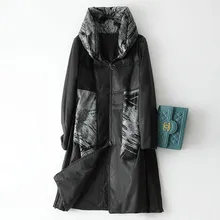 Куртка из натуральной кожи, осенне-зимнее пальто, женская одежда, корейский стиль, Ретро стиль, овчина, пуховик, Женский Длинный топ ZT4811