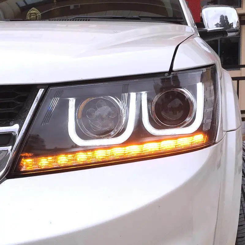 Запчасти для дневных ходовых Cob Drl Assessoires Автомобильные светодиодные фары автомобильные фары в сборе 09 10 11 12 13 14 15 для Dodge Journey