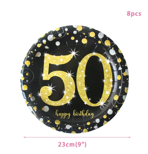 9inch plate 8 pcs 10 шт роза с золотым ножом, вилка ложка одноразовая посуда тарелка салфетки под чашки детский душ свадьба день рождения украшения принадлежности - Цвет: 9inch plate 8 pcs
