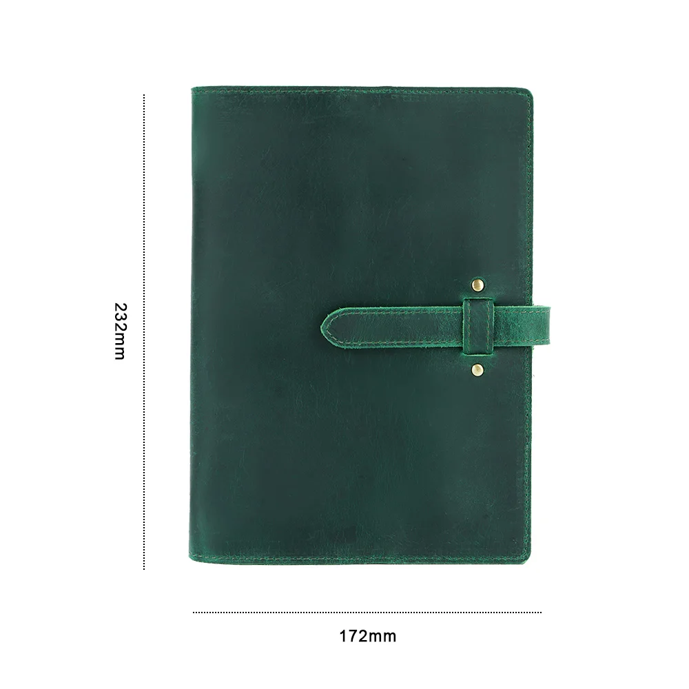 Green A5 Handnote, винтажный блокнот из натуральной кожи, А5, личный А6, А7, Дневник для путешествий, дневник, планировщик, блокнот, для школы, подарок на день рождения - Цвет: Green A5