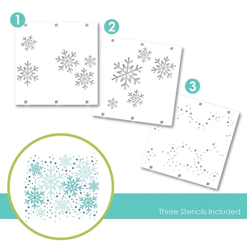 3PCS/SET Snowflake background Stencil Metal Cutting Dies and Stamps Scrapbook paper craft knife mould blade punch stencils die | Дом и сад