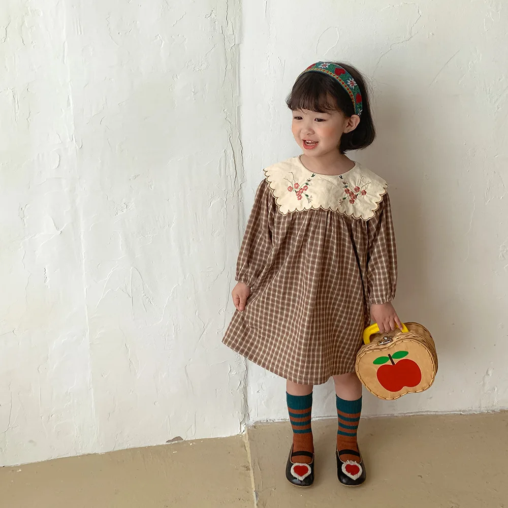 Embroidery Dress Girl Retro Dresses Girls Kids Retro Clothes Girl