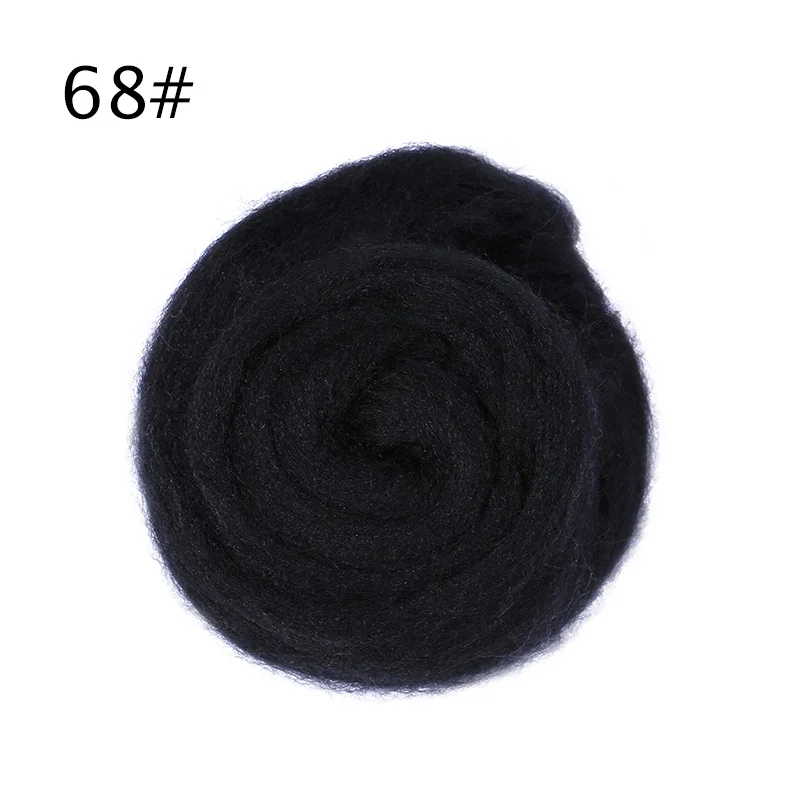MIUSIE 50g/bag Merino Wool Tops Roving Dyed Spinning Felting Fibre For Needle Felting Wet DIY Fun Doll Needlework Raw Wool Felt - Цвет: 68
