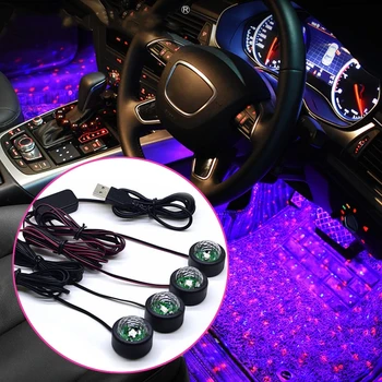 

Car Foot Star Starry Light Multicolor Ambient Star Light DJ RGB Colorful Music Sound Lamp Christmas Interior Decorative Light
