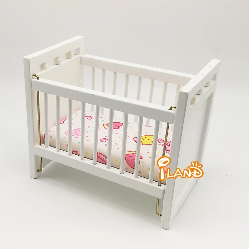 1:12 Dollhouse Miniature Furniture Set 3PCS Crib Baby Closet /& High Chair WB013