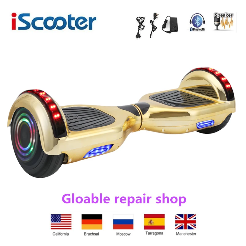 

UL2272 IScooter 6.5inch Smart Steering-Wheel Hoverboard Self Balance Scooter Outdoor Sport Electric Skateboard With Bluetooth