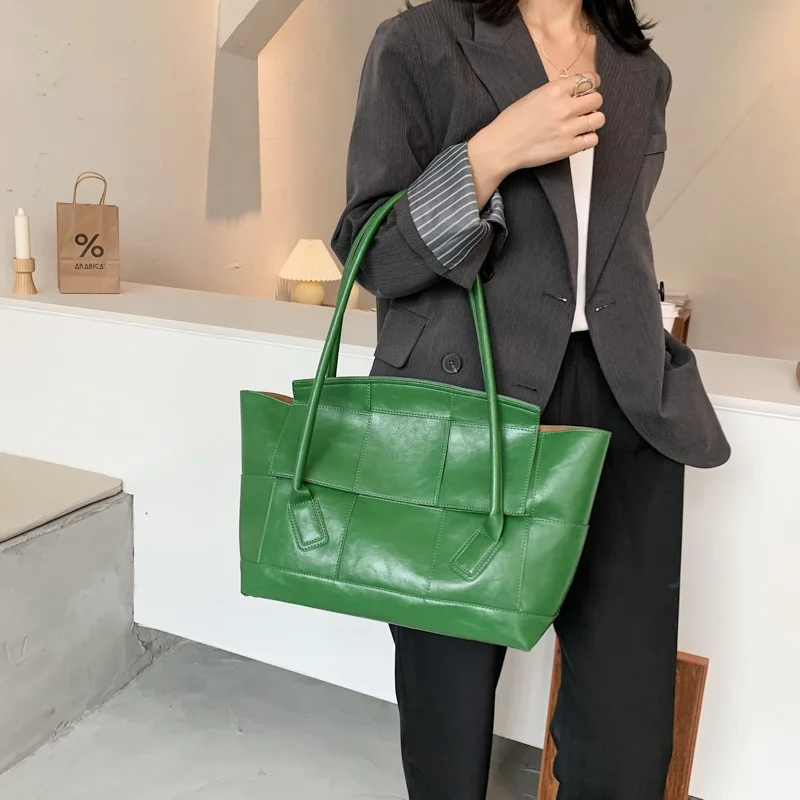 Große Schulter Taschen 2021 Frauen PU Leder Tote Tasche Trend Top Marke Handtaschen Weibliche Reise Totes Dame Modus Designer Han