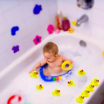 

40PCS Cute Cartoon Yellow Duck Squeeze Squeak Bath Toys for Kids Children Boys Girls Toddlers Birthday Christmas Gift 4x4x3cm