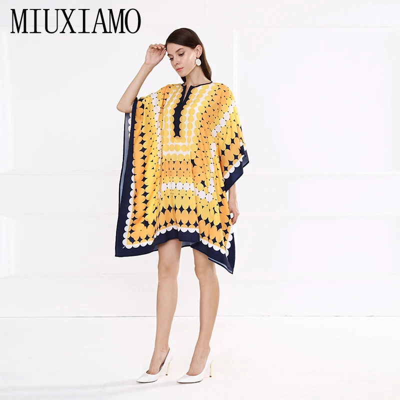 MIUXIMAO платье на заказ, плюс размер, Модное Новое поступление, свободное асимметричное платье с вырезом лодочкой и одним плечом для женщин