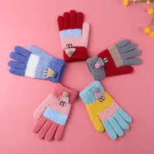 2 шт. вязаный для новорожденных зимние перчатки полный палец детские варежки муфта для рук детские перчатки с пальцами руки зима теплая защита
