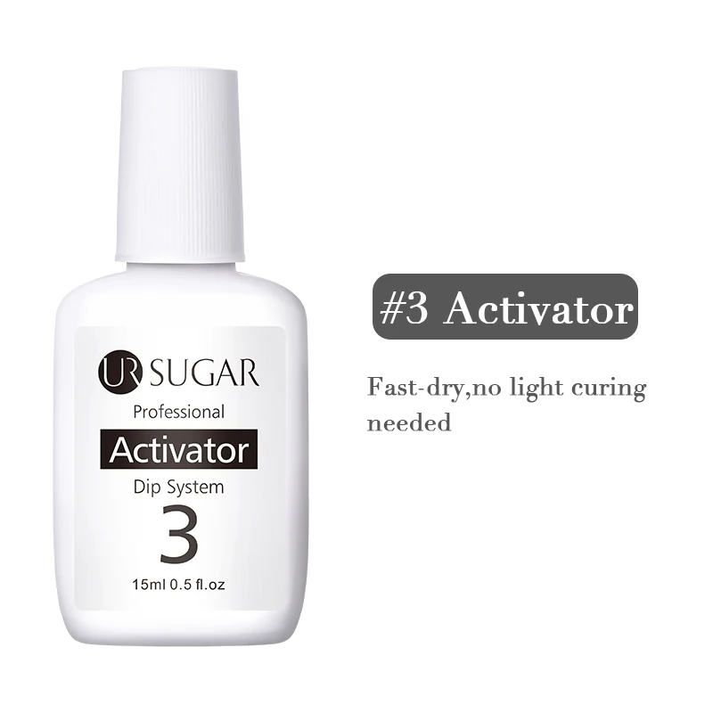 3 Activator Ur Sugar 5 мл флуоресцентный 3 в 1 Dip порошок для ногтей акриловая пудра для вырезания наращивание ногтей натуральный сухой без лампы - Цвет: 3 Activator