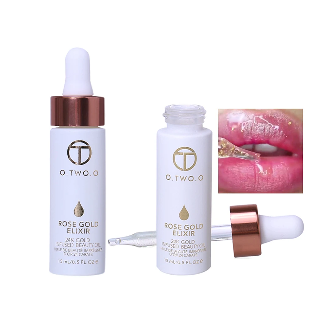 24K Rose Gold Makeup Beauty Essence Fluid Nutritious Liquid Transparent With Foil Make Up Primer Oil Easy To Absorb |