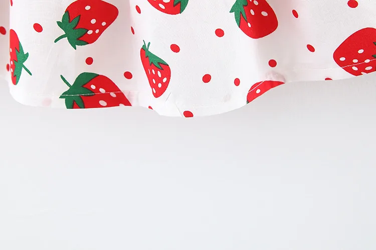 Baby Girls Dress With Hat 2pcs Clothes Sets Strawberry Print Toddler Kids Clothes Baby Sleeveless Birthday Party Princess Dress newborn baby dresses