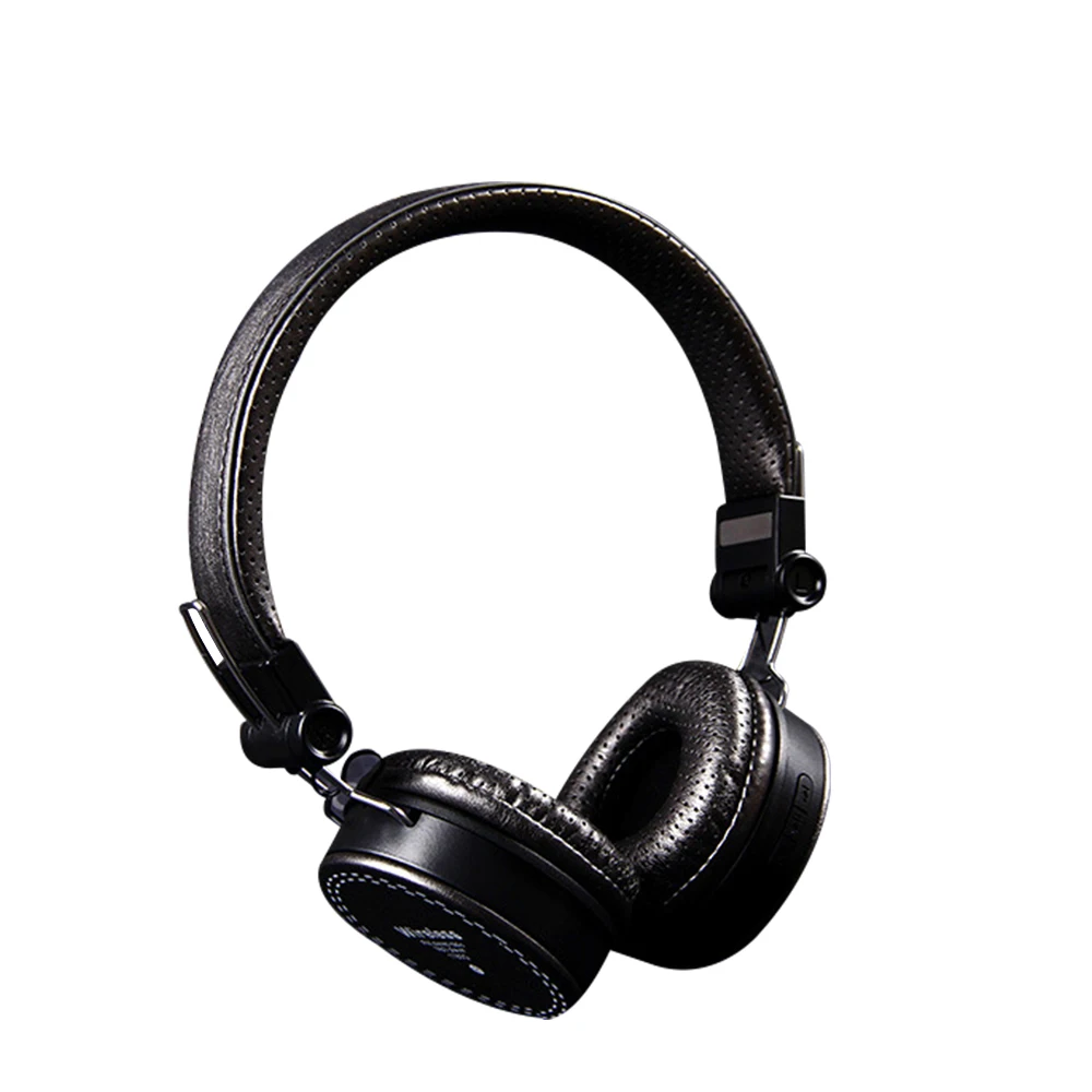 Black Bluetooth наушники беспроводные стерео Бас шумоподавление Музыка Спорт гарнитура с микрофоном слот для карты для Iphone Xiaomi - Цвет: Black