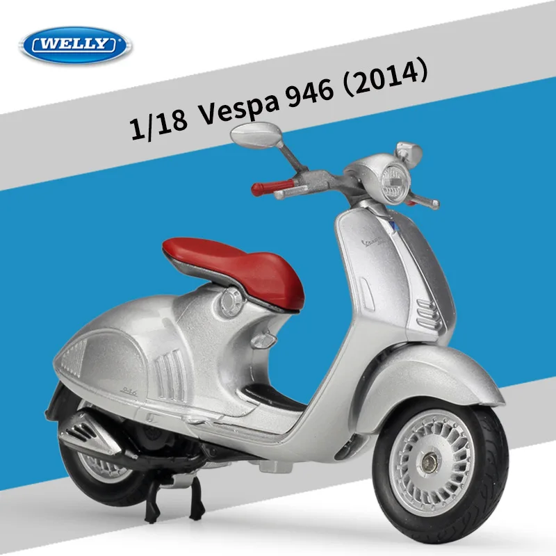 

WELLY 1/18 Scale Motorbike Model Toys VESPA 946 Diecast Metal Motorcycle Model Toy For Collection,Gift,Kids
